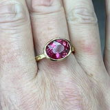 18kt Yellow Gold 3.76ct Oval Pink Tourmaline Ring