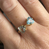 Green Quartz & Blue Topaz Ring