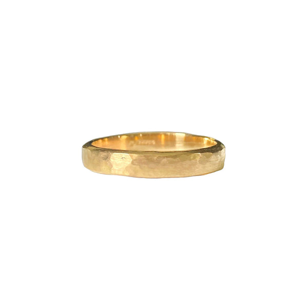 18kt Yellow Gold 3.5mm Wide Textured Ring Band