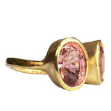18kt Double Peach Pink Tourmaline Ring