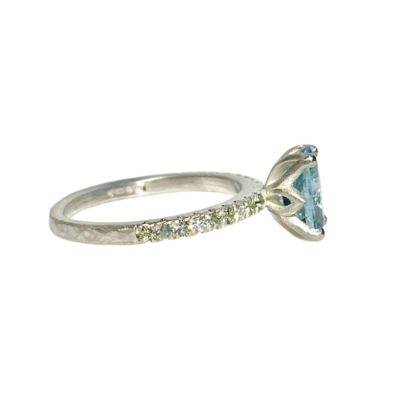 Aquamarine Diamond Sapphire Ring