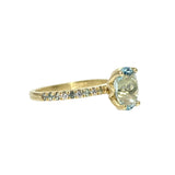 18Kt Gold Vermeil Aquamarine Diamond Sapphire Ring