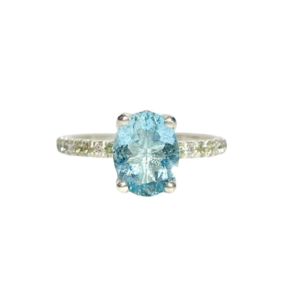 Aquamarine Diamond Sapphire Ring