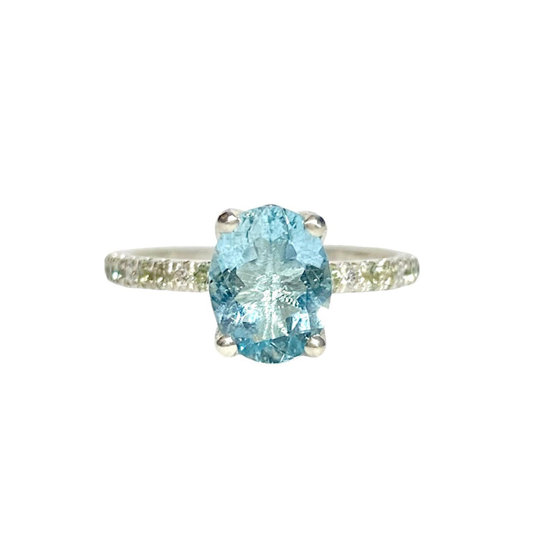 Aquamarine Diamond Sapphire Ring