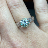 Fenestra Patterned Sky Blue Topaz Ring
