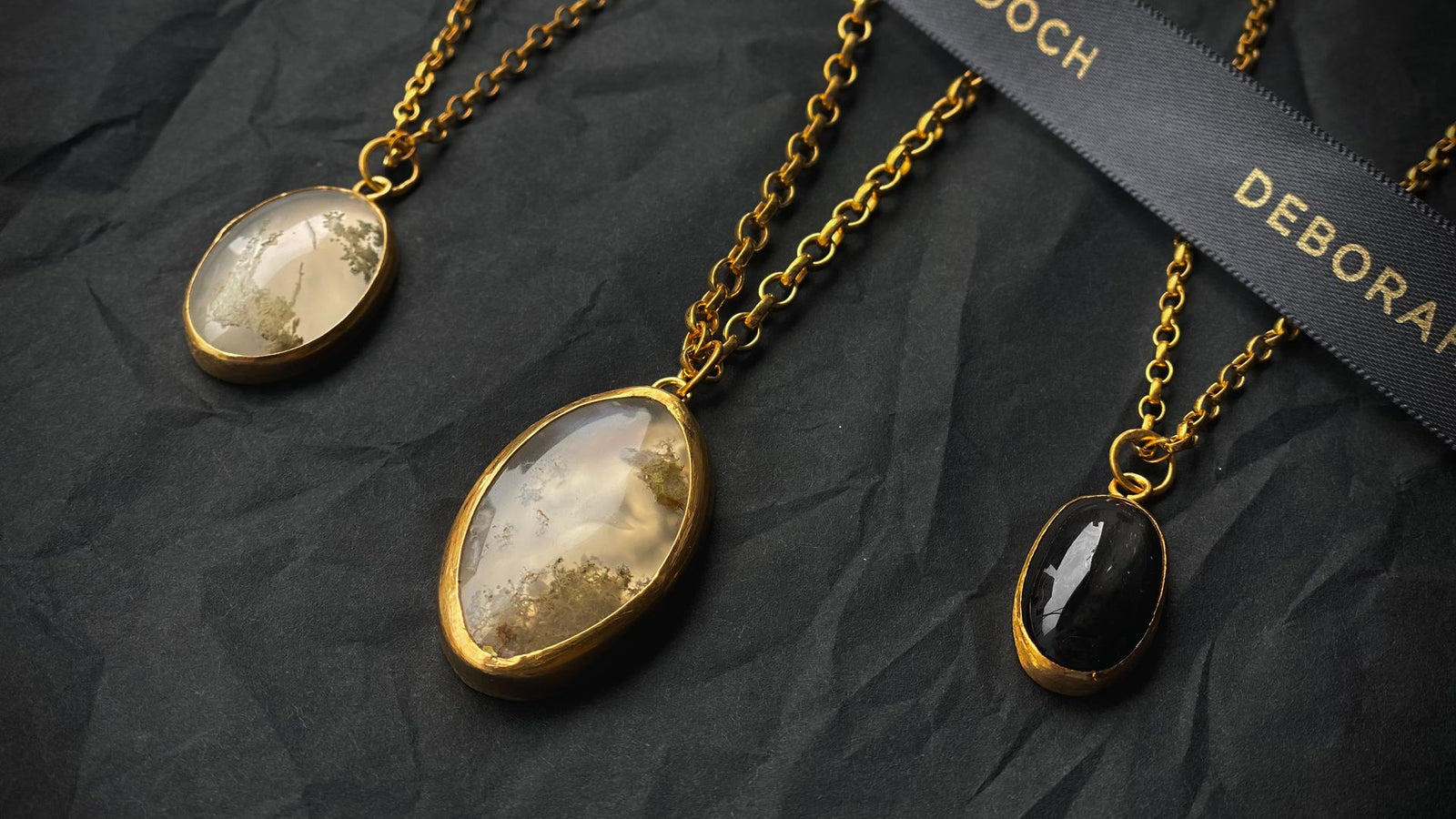 18Kt Gold Vermeil Moss Agate Necklace – Deborah Murdoch
