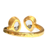 18kt Gold Vermeil Double Aquamarine Ring