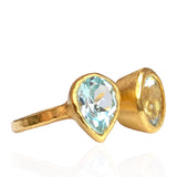 18kt Gold Vermeil Double Aquamarine Ring