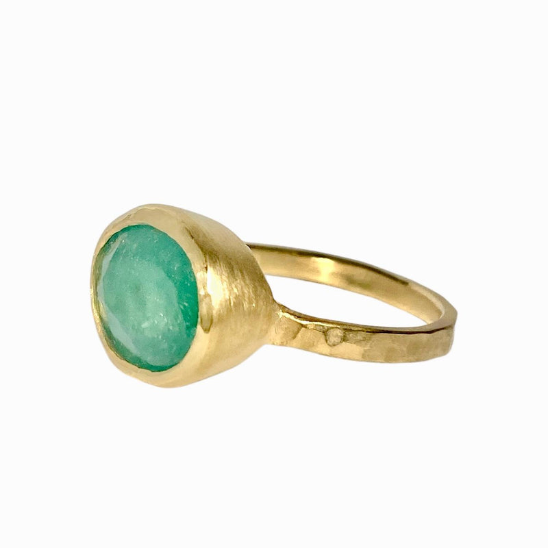 18Kt Gold Vermeil 4.06ct Green Emerald Ring