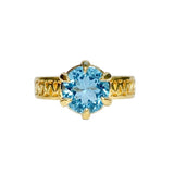 Fenestra Patterned Aquamarine Ring