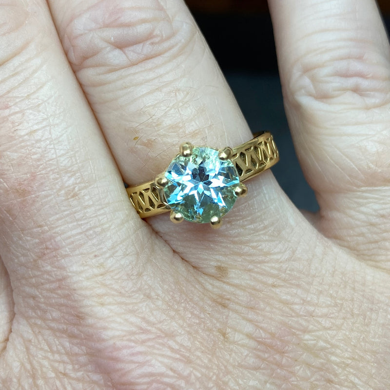 18kt Gold Vermeil  Fenestra Sky Blue Topaz Ring