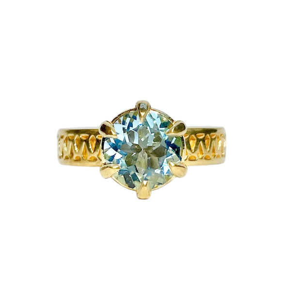 18KT Gold Vermeil Fenestra Sky Blue Topaz Ring