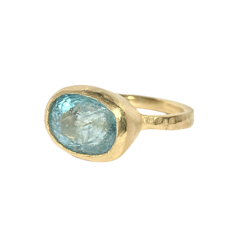 18Kt Gold Vermeil Santa Maria Blue Aquamarine Ring