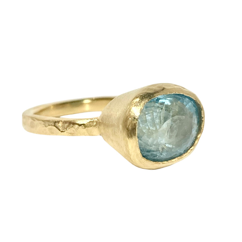 18Kt Gold Vermeil Santa Maria Blue Aquamarine Ring