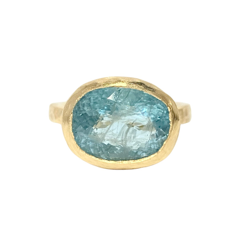 18Kt Gold Vermeil Santa Maria Blue Aquamarine Ring