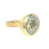 18Kt Gold Vermeil Blue Aquamarine Ring