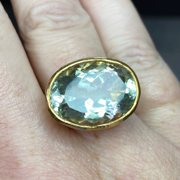 18kt Gold Vermeil Green Amethyst Ring