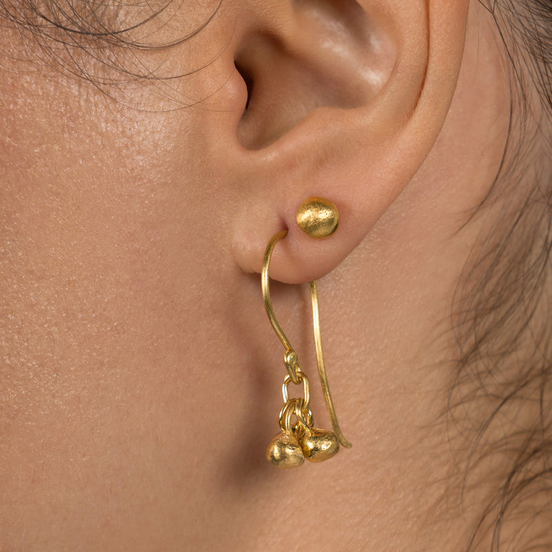 18Kt Gold Vermeil Pebble Stud Earrings