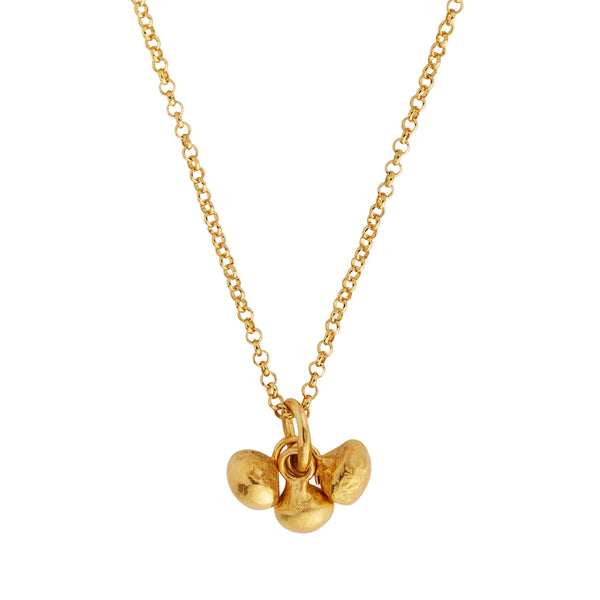 18Kt Gold Vermeil Triple Pebble Necklace