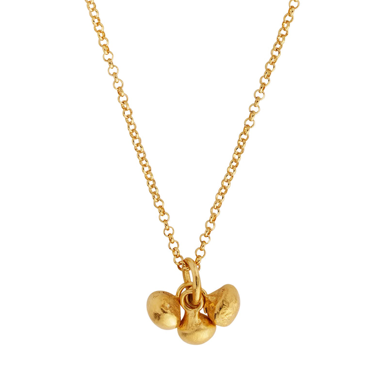 18Kt Gold Vermeil Triple Pebble Necklace