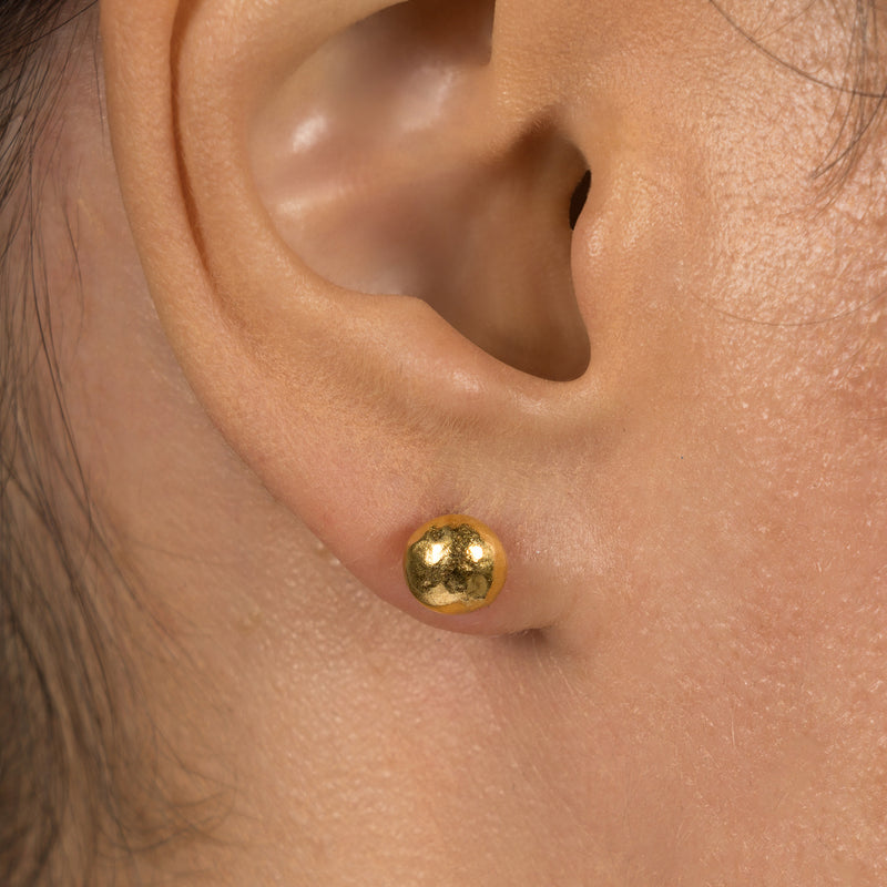 18Kt Gold Vermeil Pebble Stud Earrings