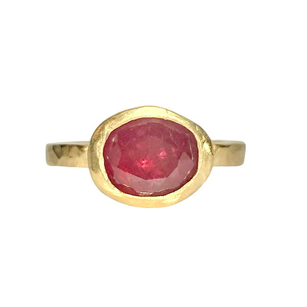 18Kt Gold Vermeil 2.73ct Pink Ruby Ring