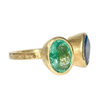 18Kt Gold Vermeil Tourmaline & Tanzanite Ring