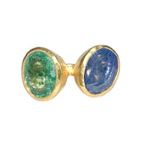 18Kt Gold Vermeil Tourmaline & Tanzanite Ring