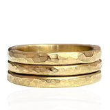 18kt Yellow Gold Triple Textured Ring Set