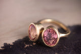 18kt Double Peach Pink Tourmaline Ring