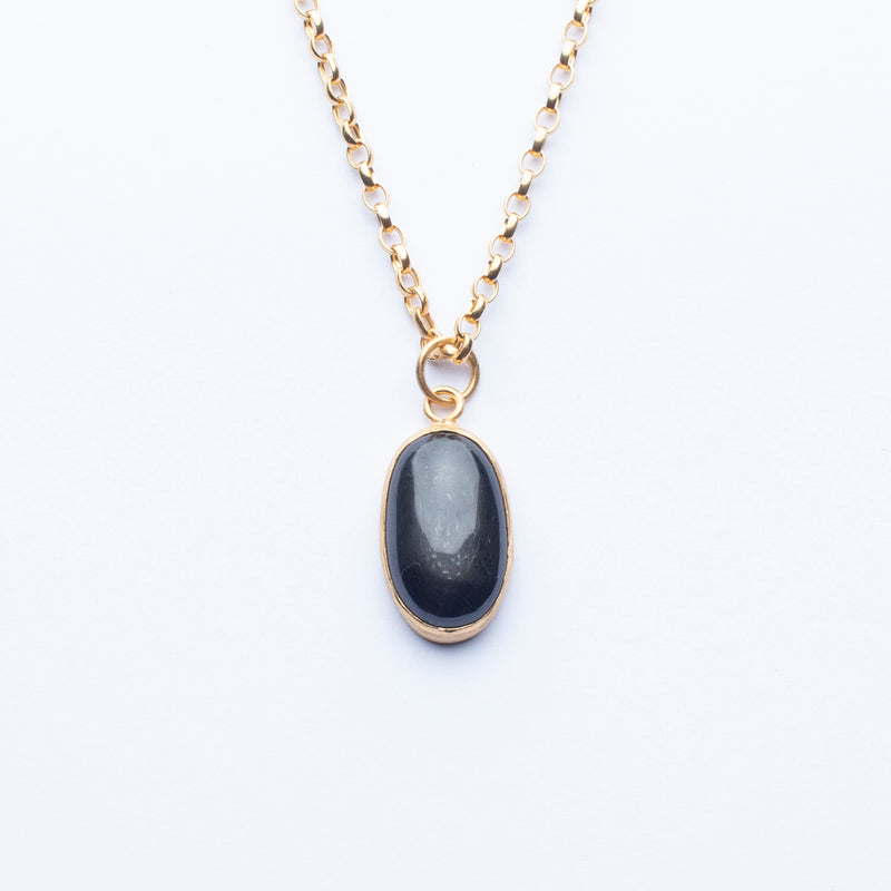 18Kt Gold Vermeil Black Star Diopside Necklace