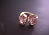 18kt Double Peach Pink Tourmaline Ring