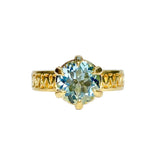 Fenestra Patterned Aquamarine Ring