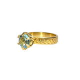 Fenestra Patterned Aquamarine Ring