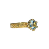 Fenestra Patterned Aquamarine Ring