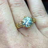 Fenestra Patterned Aquamarine Ring