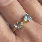 Green Quartz & Blue Topaz Ring